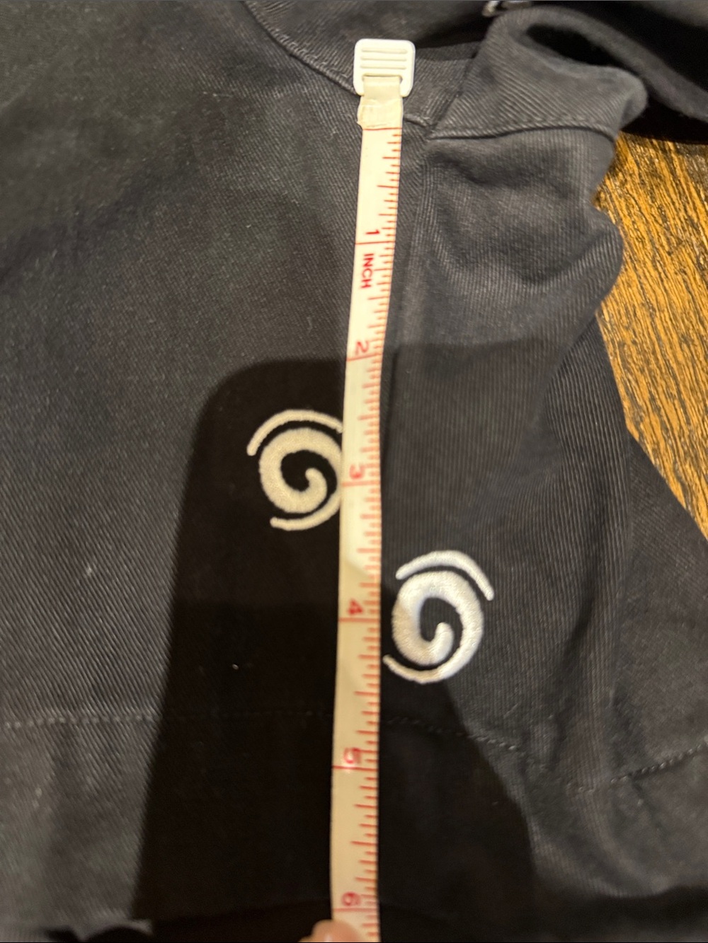 Men's Black Flat Front Shorts with White Spiral Print - Picture 7 of 8